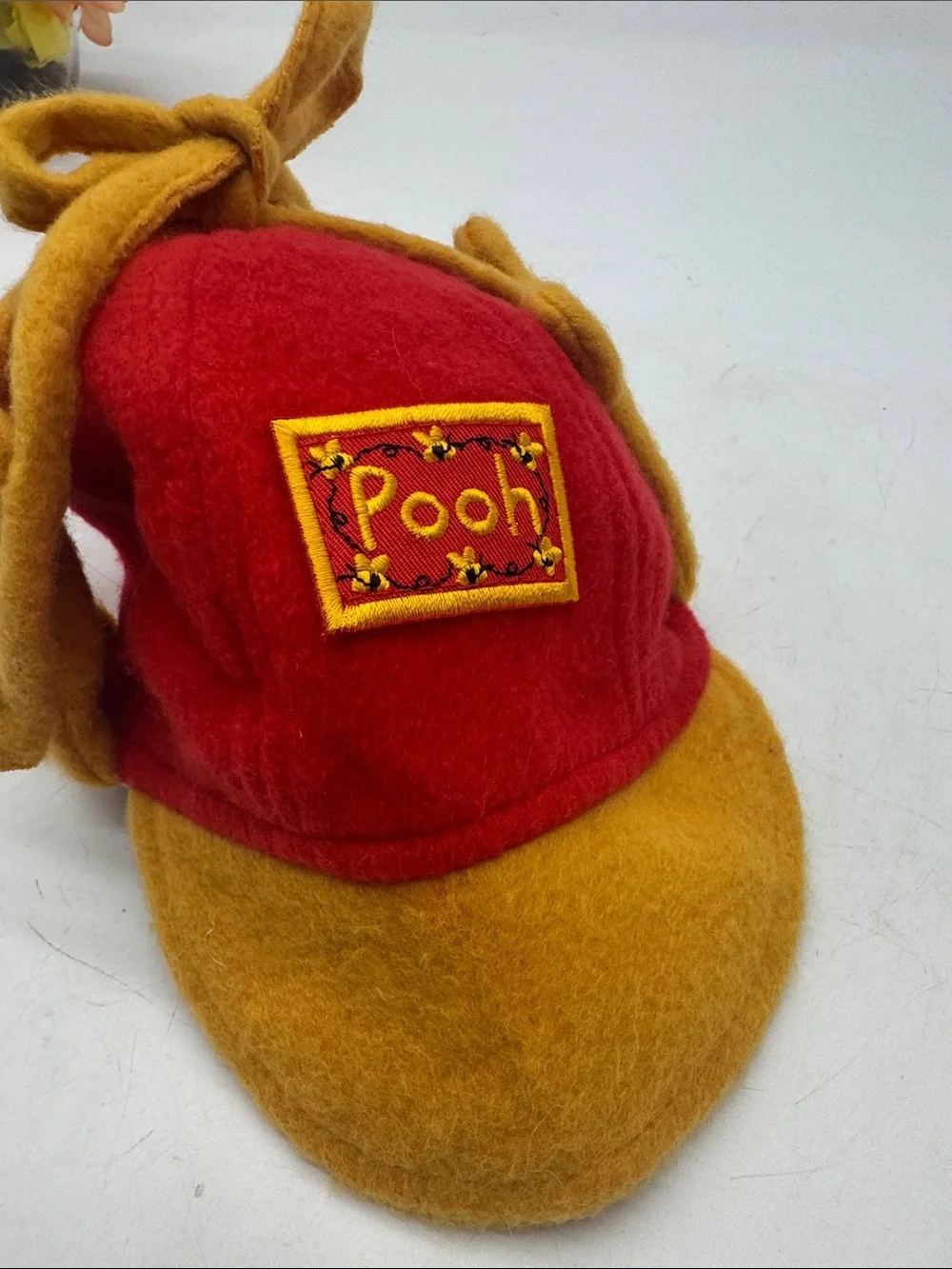 Winnie the Pooh Plush Cap - Red and Golden Yellow